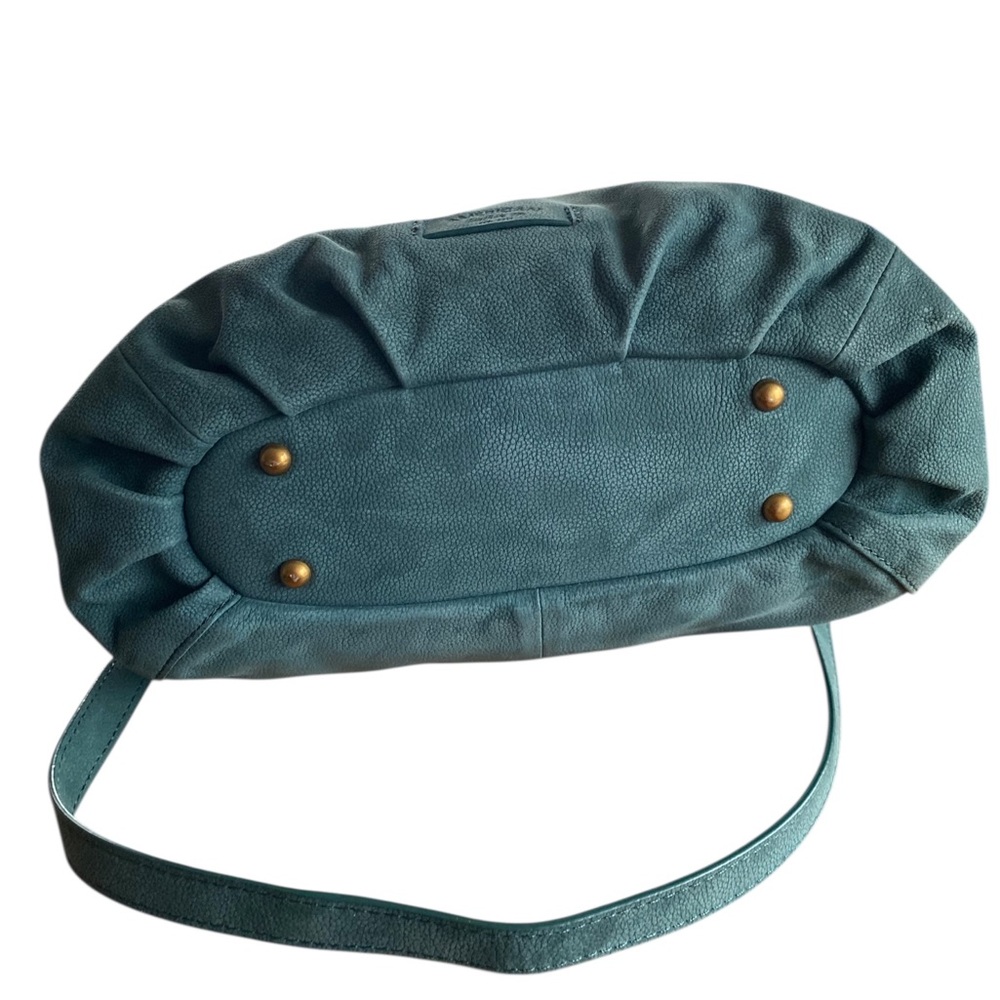 American Leather Co. Nubuck Leather Ella Crossbody Dark Teal - Picture 7 of 15